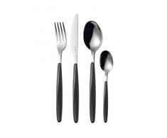 Guzzini 11070010 MENAGERE 24 Pieces My Fusion, ABS et Acier Inoxydable AISI 304/10, Noir, 16,8 x 7,5 x 25,5 cm