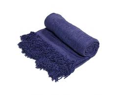 Thedecofactory 127163 Plaid, Viscose, Bleu, 125 x 150 x 3 cm