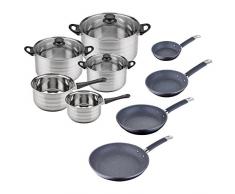 San Ignacio PK684 Set de Batterie de Cuisine, Aluminium, Gris, 51 x 20 x 32 cm