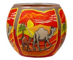 Him CC213 photophore Verre chameaux (Camels), Multicolore, 11x11x9 cm