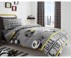 Bedlam Football Parure de lit, 52% Polyester 48% Coton, Gris, Simple - 135 x 200 cm