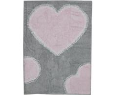 Aratextil Grand cÅur Tapis Enfant, Coton, Rose, 120Â x 160Â cm