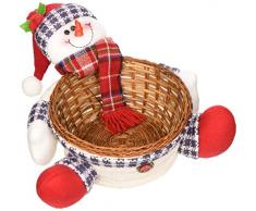 WeRChristmas Bonhomme de Neige Multi-usages Panier en Osier DÃ©coration de NoÃ«l DÃ©coration de Table, Multicolore