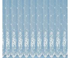 heimtexland Rideau Jacquard à Motif Floral Blanc Pur avec Dimensions souhaitées, qualité contrôlée avec Housse Souple Typ261.