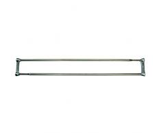 MSV Barre de Douche Double INOX 125-225 cm, Acier Inoxydable