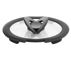 Lagostina Couvercle en Verre Ingenio pour Induction, Noir/Transparent, 16 cm