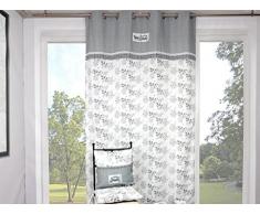 Soleil docre Rideau en Coton 135x250 cm Caleche, Gris, 250x140 cm