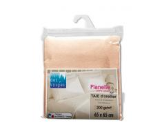 Nuit des Vosges 2073317 Caen Taie doreiller Flanelle Unie/Coton Rose Pétale 65 x 65 cm