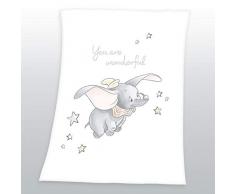 Herding Disneys Dumbo Couverture Soft-Peach, Polyester, Blanc, 75 x 100 cm