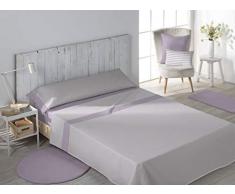 SECANETA Stilia Parure de lit 3 piÃ¨ces avec Drap-Housse, Drap Plat et taie doreiller Mauve 135 x 190/200 cm