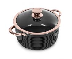 TOWER Tour linéaire Cocotte, Or Rose, Aluminium, Or Rose/Noir, 24 x 32 x 16 cm