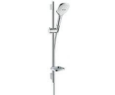 Hansgrohe 26622400 7880472 Raindance Select E120 Ecosmart Garniture de douche avec Unicas Pur barre de douche 65 cm Blanc/Chromé