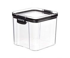 Sistema SI51401 Boîte de Rangement carrée, Tritan, Blanc/Gris, 11,3 x 10,2 x 9,2 cm