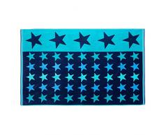 GÃ¶zze Drap de plage, 100% coton, 100 x 160 cm, Ãtoiles, Bleu / PÃ©trole, 10001-27