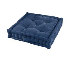 COUSSIN DE SOL 45 x 45 x 10 CM COTON UNI PACIFIQUE INDIGO