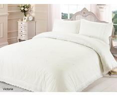 Chateau de Belle Maison en Dentelle brodée Housse de Couette, crème, King