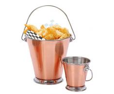 Garcia de Pou unité de 12 Mini Seau à Glace, 9 x 9 cm, en Acier Inoxydable, Cuivre, 30 x 30 x 30 cm