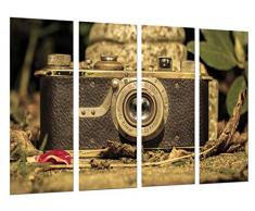 Tableau Moderne Photographique, Impression sur bois, Appareil photo Vintage Leica, appareil photo antique, 131 x 62 cm, ref. 26550