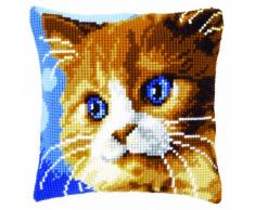 Kit coussin au point de croix Chat brun