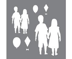 Deco Art Andy Skinner Mixed Media Pochoir Motif Enfants, Gris, 15,24 x 15,24 cm, 2 pièces