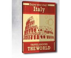 Bonamaison Peinture sur toile, multicolore, 70 x 100 cm - Conçu et fabriqué en Turquie