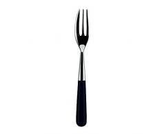 Alessi Lcd02/16 40 Fourchette Ã GÃ¢teaux en Acier Inoxydable 18/10 Brillant, Manche en Pom, Noir, Set de 6 PiÃ¨ces