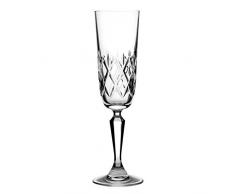 Crystaljulia 4285 Lot de 6 Verres à Champagne en Cristal au Plomb, 165 ML