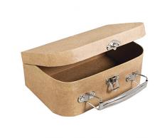 Rayher 67204000Â Papier mÃ¢chÃ© Coffre, FSC recyclÃ© 100% avec poignÃ©e de mÃ©tal, naturel, 12Â x 8Â x 5,5Â cm