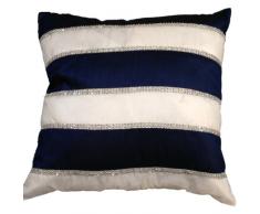 My Flair 35.05LH en zeitlosstil Coussin 45 x 45 x 8 cm en Polyester Violet/Blanc avec dekosteinen