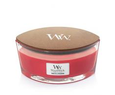 WoodWick Ellipse bougie parfumée avec mèche qui crépite, Radis & Rhubarbe, Temps de combustion jusquà 50 heures