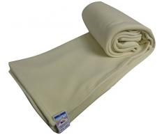 Couverture polaire thermotec 600 grs- Confort maximum - 100% polyester - OURSON - Ecru A1 - 180 x 220