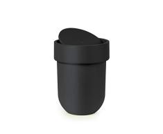UMBRA Waste Can Touch. Poubelle de salle de bain Touch, couvercle rotatif. Plastique moulÃ©. Coloris noir. 5.9L. Dimension 19.1x26cm