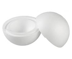 Decora Lot de 2 sucettes en polystyrÃ¨ne en forme dhÃ©misphÃ¨re pour dÃ©coration Blanc cassÃ©, PolystyrÃ¨ne, ecru, 14 cm