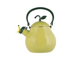 H&H Pear Bouilloire, RevÃªtement Ã©maillÃ©, Acier Inoxydable, Vert, 2.5L