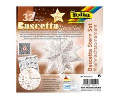 folia 410/1515 Kit de loisirs créatifs Motif étoile de Noël Blanc/cuivré 32 feuilles 15 x 15 cm Taille finie de létoile env. 20 cm Avec instructions détaillées Idéal pour la décoration intemporelle