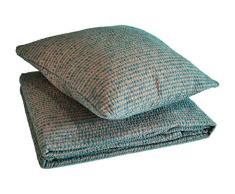 Alnoé Dessus de Lit chenillé bicolore Taupe Canard 230 x 250 cm