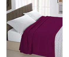 Italian Bed Linen Max Color Drap supÃ©rieur en Coleur Unie, 100Â % Coton, Prune, Single