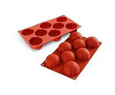 Silikomart 26.159.00.0060 SF159 Moule Forme DÃ´me Stries 8 CavitÃ©s Silicone Terre Cuite