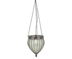 Naeve Leuchten 693531 Orient Suspension en verre et en métal à 1 ampoule E27 de 60 W Marron/transparent Diamètre : 32 cm Hauteur : 40 cm