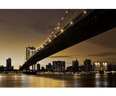 Papier Peint poster panoramique LES LUMIÃRES DE MANHATTAN 4 x 2,70 m | DÃ©co et photo murale XXL QualitÃ© HD Scenolia
