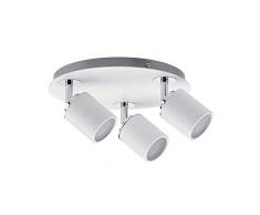 Paulmann 66719 Spots Tube, IP44, max. 3x10W, GU10, Blanc/Chrome, 230V, Métal