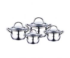 Bergner Gourmet - Sets de poÃªles et casseroles acier inoxydable avec couvercle bon pour linduction