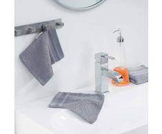 douceur dintérieur 2 gants de toilette 15x21 cm eponge vitamine gris