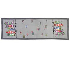 Fox Trot Chemin de Table Poisson, Coton, 150x50x0,5 cm