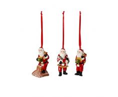 Villeroy & Boch - Nostalgic Ornaments lot de 3 ornements PÃ¨re NoÃ«l, figurine de PÃ¨re NoÃ«l Ã accrocher ou suspendre sur le sapin en porcelaine dure, multicolore