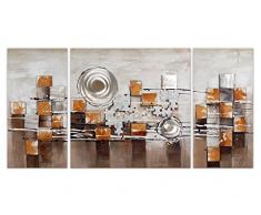 Arte Dal Mondo AS280TX1 Abstrait Tableau Peinture Ã la Main sur Toile avec Chassis, Acrylique, Multicolore, 140 x 3,5 x 70 cm