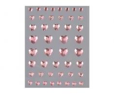 Efco Strass Acrylique Autocollant CÅur, Rose Clair, 4/6/8/10Â mm, clÃ©