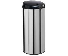 Poubelle Ã Ouverture Automatique, 45 L, Gris/Argent/Vernis