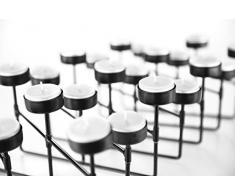 LIFA LIVING Bougeoir Decoration Table, Bougeoir Noir MÃ©tal, Chandelier Noir, Porte Bougie Chauffe Plat pour Salon, Chambre, Cuisine, Bougeoir pour 22 ou 10 Bougies