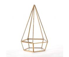 Madeleine Home Nantes Lanterne-tempête décorative de Style Antique, en Laiton et en Verre pour Bougies, métal et Verre, 19 x 19 x 32 cm